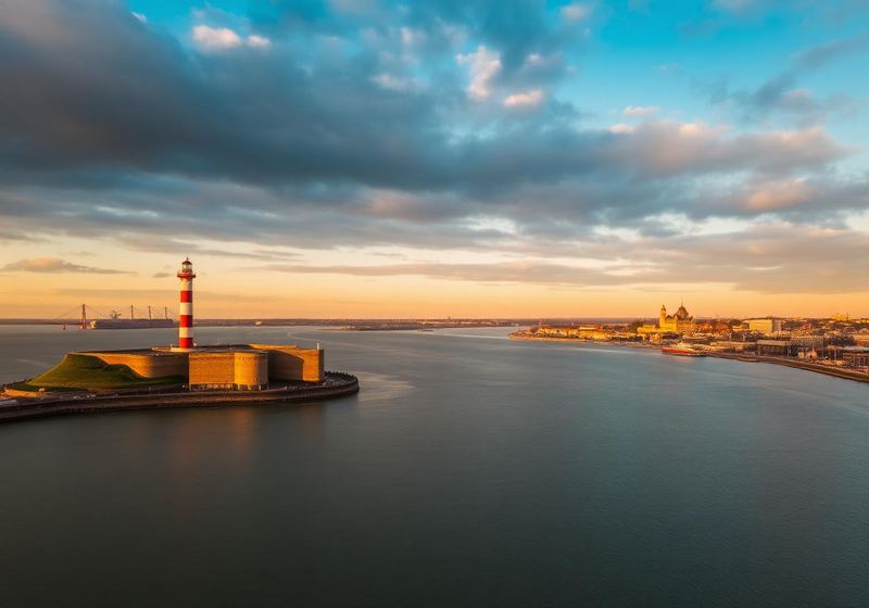 Fort Perch Rock & the Mersey, New Brighton, Wirral